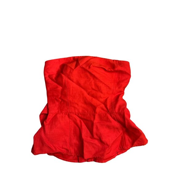 Le Fou Wilfred Red Strapless Bustier Top - Picture 2 of 7